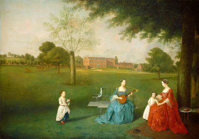 ウォルトンの公園にいるメイナード家のメンバー、c。 17551762。 作： Arthur Devis