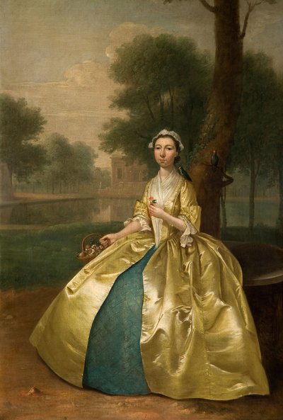 金の女性の肖像、1785年。 作： Arthur Devis