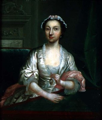 エリザベス・フォークナー（画家の妻）の肖像 1742年頃（パネル 作： Arthur Devis