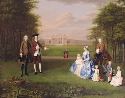 アサートンと彼の家族のロバート・グウィリム、c.1745-7（キャンバスに油彩） 作： Arthur Devis