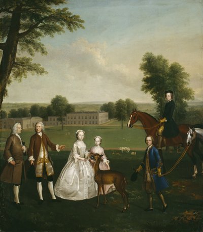 ギズバーンパークのトーマスリスターと家族、1740年〜41年 作： Arthur Devis