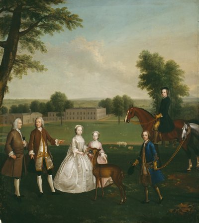 ギズバーン公園のトーマス・リスターとその家族、174041。 作： Arthur Devis