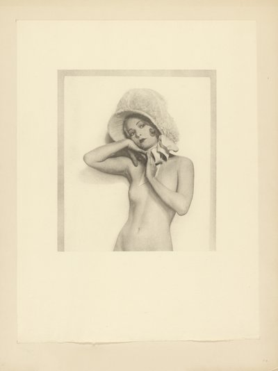 [レースのボンネットをかぶった女性ヌード】。］ 作： Arthur F. Kales
