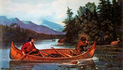 アメリカの狩猟風景。A Good Chance, published bu Currier & Ives 作： Arthur Fitzwilliam (after) Tait