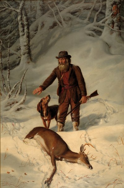 キャプテンパーカー、まだ雪の中で狩猟、1881年 作： Arthur Fitzwilliam Tait