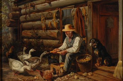 古い開拓者：ダンおじさんと彼のペット、1878 作： Arthur Fitzwilliam Tait