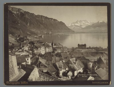 ジュネーブ湖のモントルーの景色、デンツ・デュ・ミディの距離 Montreux et la Dent du Midi (オブジェクトのタイトル) 作： Arthur Gabler