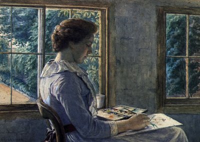 女性の絵（水彩・紙） 作： Arthur George Walker