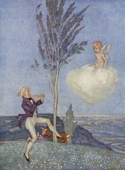 パイピングダウン・ザ・ヴァレーズ・ワイルド（カラーリトグラフ 作： Arthur George Watts