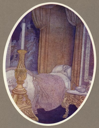 聖プラクシード教会で自分の墓を注文する司教（カラーリトグラフ 作： Arthur George Watts