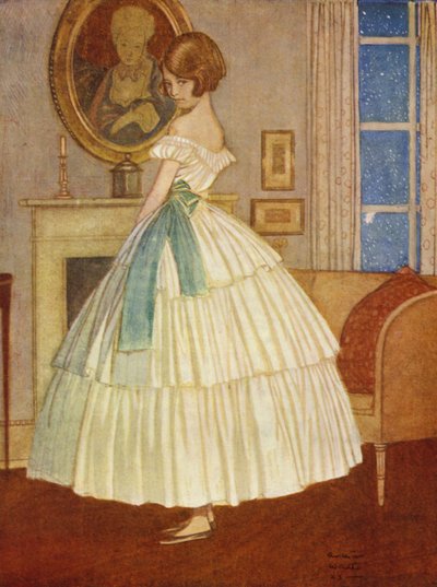 ミラーの娘」（カラーリトグラフ 作： Arthur George Watts