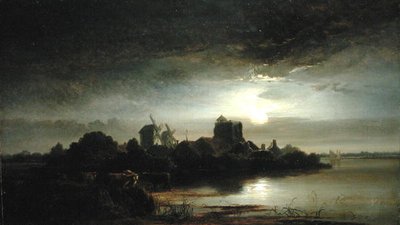 月明かりに照らされた村 作： Arthur Gilbert