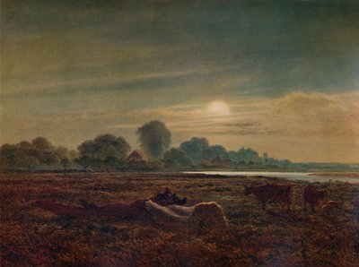牛との月光による川の情景、1879年、1935年 作： Arthur Gilbert