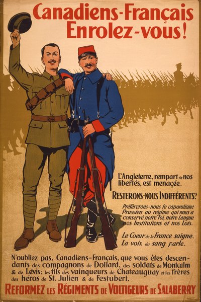 Franco-canadenses se alistam! 作： Arthur H. Hider