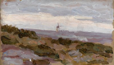 地平線上の風車を使った景観研究、1900年頃 作： Arthur Haythorne Studd