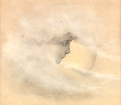 ピーターパン、または月の少年、1910年頃（鉛筆、ペンとインク、紙にトイレ） 作： Arthur Herbert Buckland