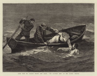チャールズリード氏の新しいドラマ「廃船」のオリンピックシアターでのシーン 作： Arthur Hopkins
