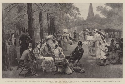 ケンジントンガーデンズの日曜日の朝、ランカスターゲートのキリスト教会での礼拝後 作： Arthur Hopkins