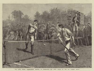 全コーナーの試合の第5ラウンド、ウィンブルドンでの芝生テニス選手権大会 作： Arthur Hopkins