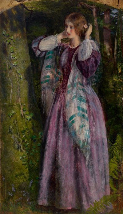 エイミー、「長い婚約」のための研究、1859 作： Arthur Hughes
