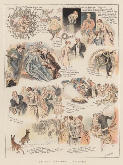昔ながらのクリスマス（chromolitho） 作： Arthur Hughes