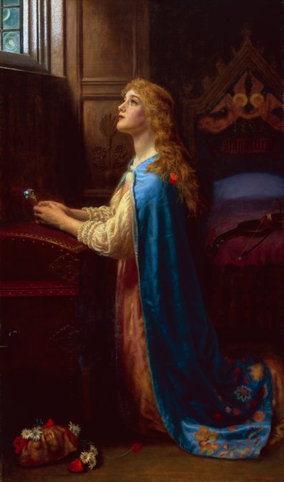 「Forget me Not」（キャンバスに油彩） 作： Arthur Hughes