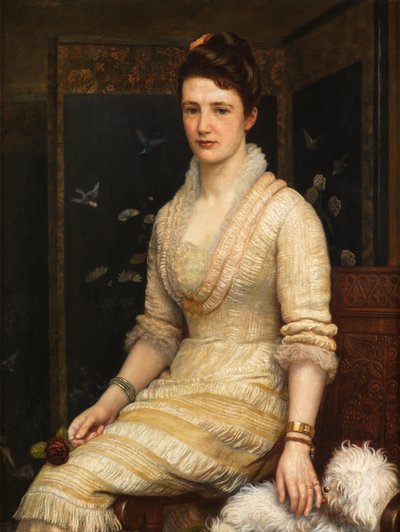 ガートルード・フィアロン（ボードに置かれたキャンバスに油彩） 作： Arthur Hughes