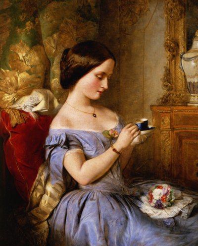 応接室でお茶を飲む 作： Arthur Hughes