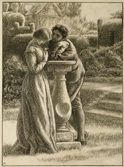 19世紀の文字盤（紙にペンとインク） 作： Arthur Hughes