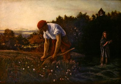 花の中の死神」（油彩・キャンバス） 作： Arthur Hughes