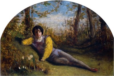 若い詩人 - 油の研究、1849 年。 作： Arthur Hughes