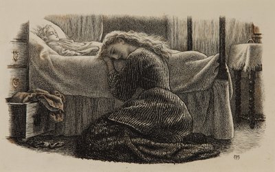末っ子の死 1865年頃 （紙にインク） 作： Arthur Hughes