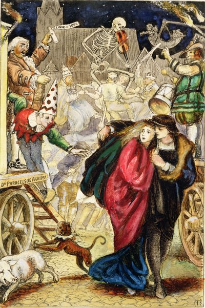 バニティフェア、1872年頃（黒インクと水彩画が乗っています） 作： Arthur Hughes