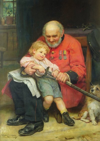 若い英国人（キャンバスに油彩） 作： Arthur John Elsley