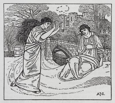 ハンス・クリスチャン・アンデルセン「母の物語」（リトグラフ 作： Arthur Joseph Gaskin