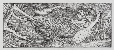 ハンス・クリスチャン・アンデルセン「野生の白鳥」（リトグラフ版 作： Arthur Joseph Gaskin