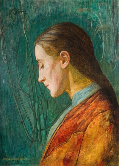 反射する女性の肖像、1887年。 作： Arthur Joseph Gaskin
