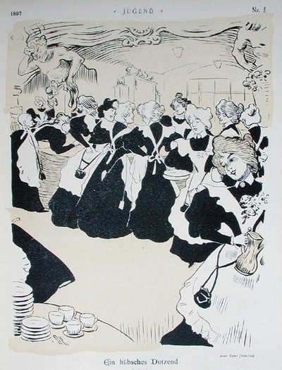 A Beautiful Dozen」、「Jugend」のイラスト、ミュンヘン 作： Arthur Lajos Halmi