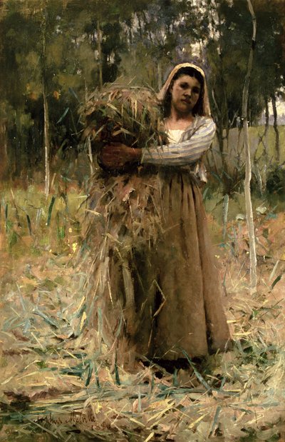 農民の少女（ファゴットコレクター）1880 作： Arthur Melville