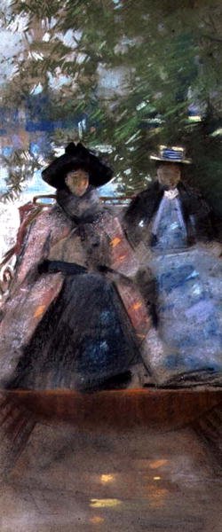 ボートに乗った2人の女の子 作： Arthur Melville