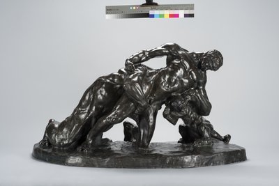 ライオネスカブ（ブロンズ）との戦闘に閉じ込められた男 作： Arthur Putnam