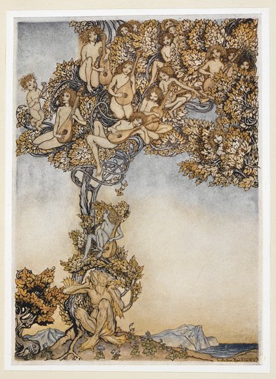 ACT III: Kohtaus II, rivi 146 Joskus tuhat sotkua Hyräilee korvistani. 作： Arthur Rackham