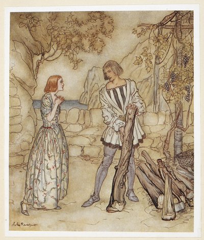 ACT III: シーン I、15 行目 悲しいかな、今、あなたに祈ってください。 作： Arthur Rackham