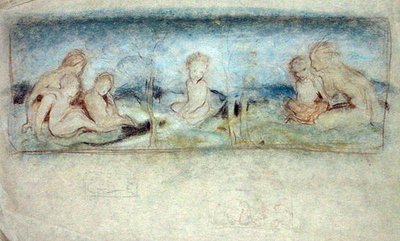 妖精の中の子供 油絵の習作（紙にパステル 作： Arthur Rackham