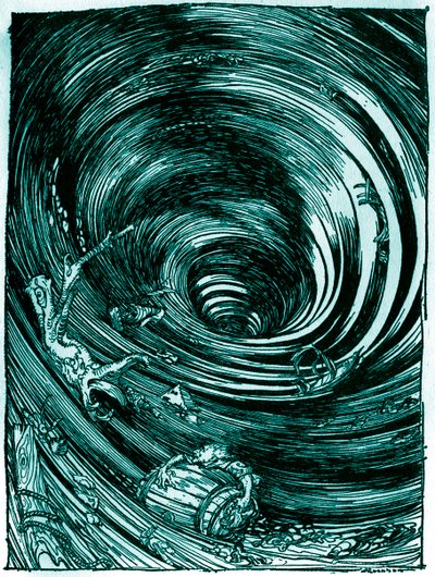 エドガー・アラン・ポーによる渦巻への降下 作： Arthur Rackham