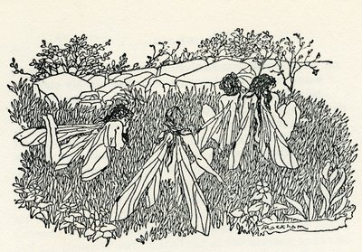 ウィリアム・シェイクスピアの「真夏の夜の夢」。 作： Arthur Rackham