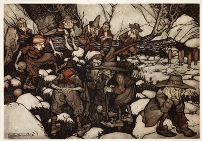 ワシントンアーヴィングのリップヴァンウィンクルのパブ。 1910 作： Arthur Rackham