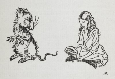 アリスとネズミ 作： Arthur Rackham