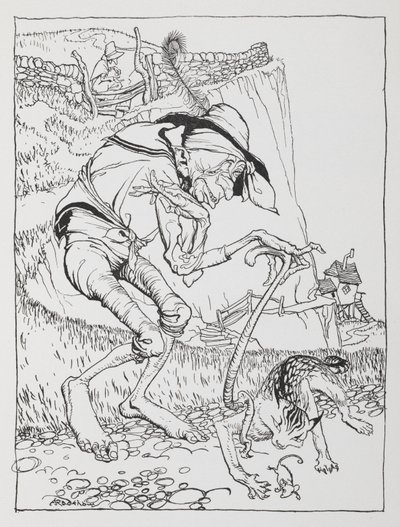 An old crooked man with his crooked cat and crooked house.   1449596   ja       japanese Successfully Translated  Original: Scenes from Orlando Furioso (oil on canvas laid on panel) Translat: Scenes from Orlando Furioso (oil on canvas laid on panel) 145199 作： Arthur Rackham