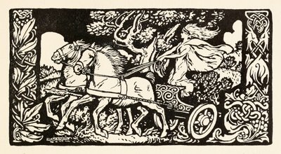 アイルランドのおとぎ話のベコラのウーイングから彼女の戦車でベコフォラ 作： Arthur Rackham
